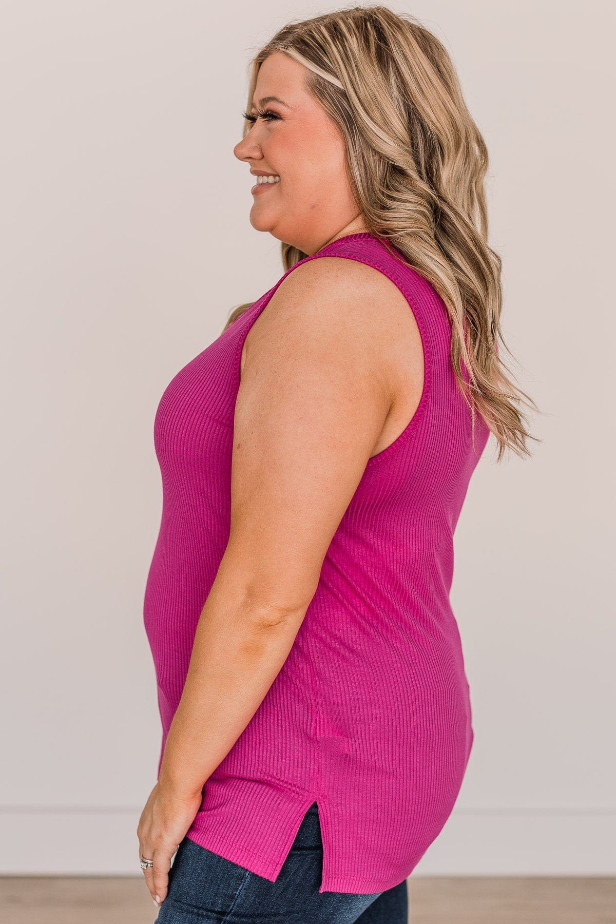 Never Without Your Love Tank Top- Fuchsia