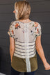 Perpetual Bliss Color Block Top- Ivory & Olive