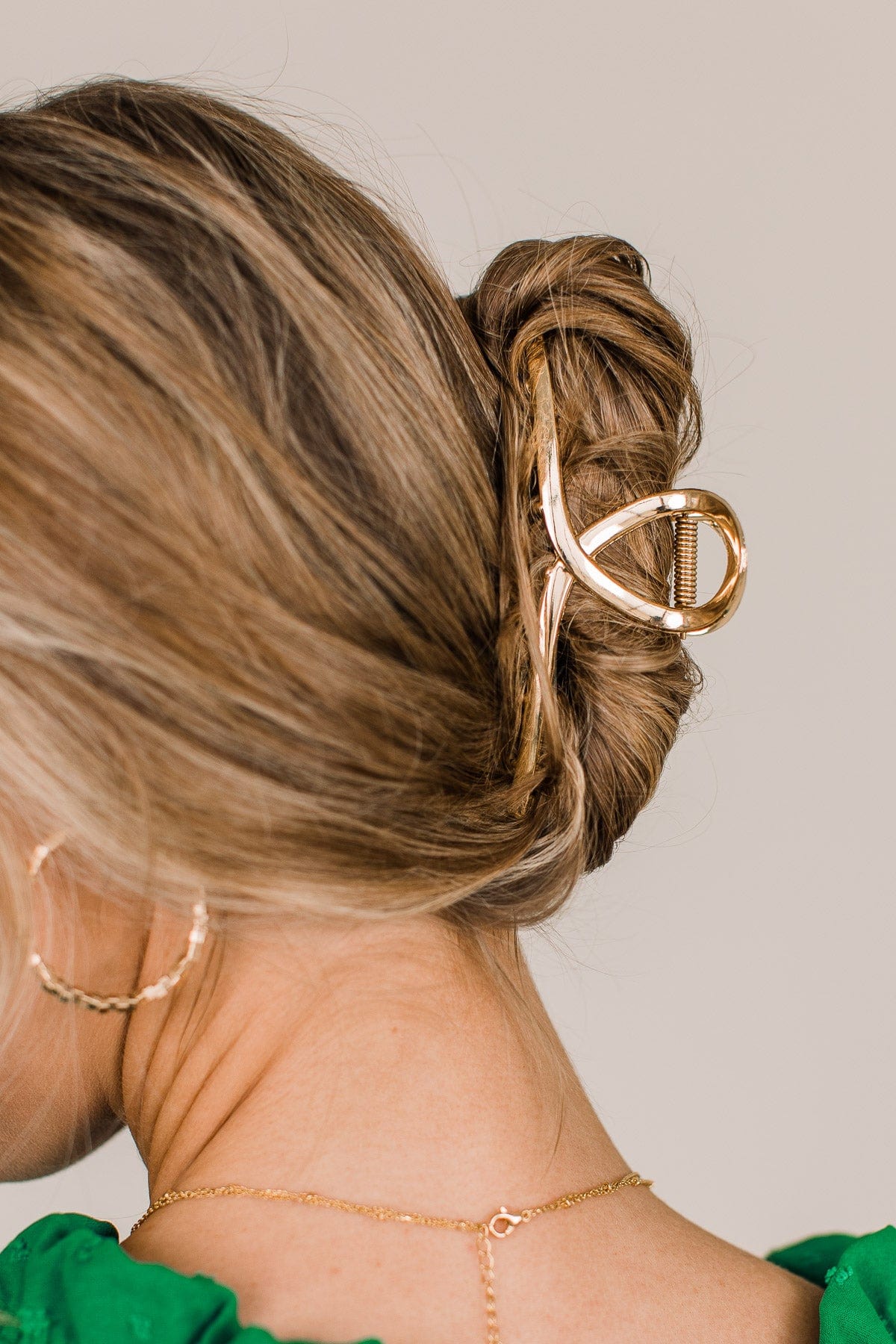 Expecting The Best Claw Hair Clip- Gold