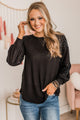 Special Moments Sequin Top- Black
