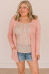 Found Myself Open Front Knit Cardigan- Blush