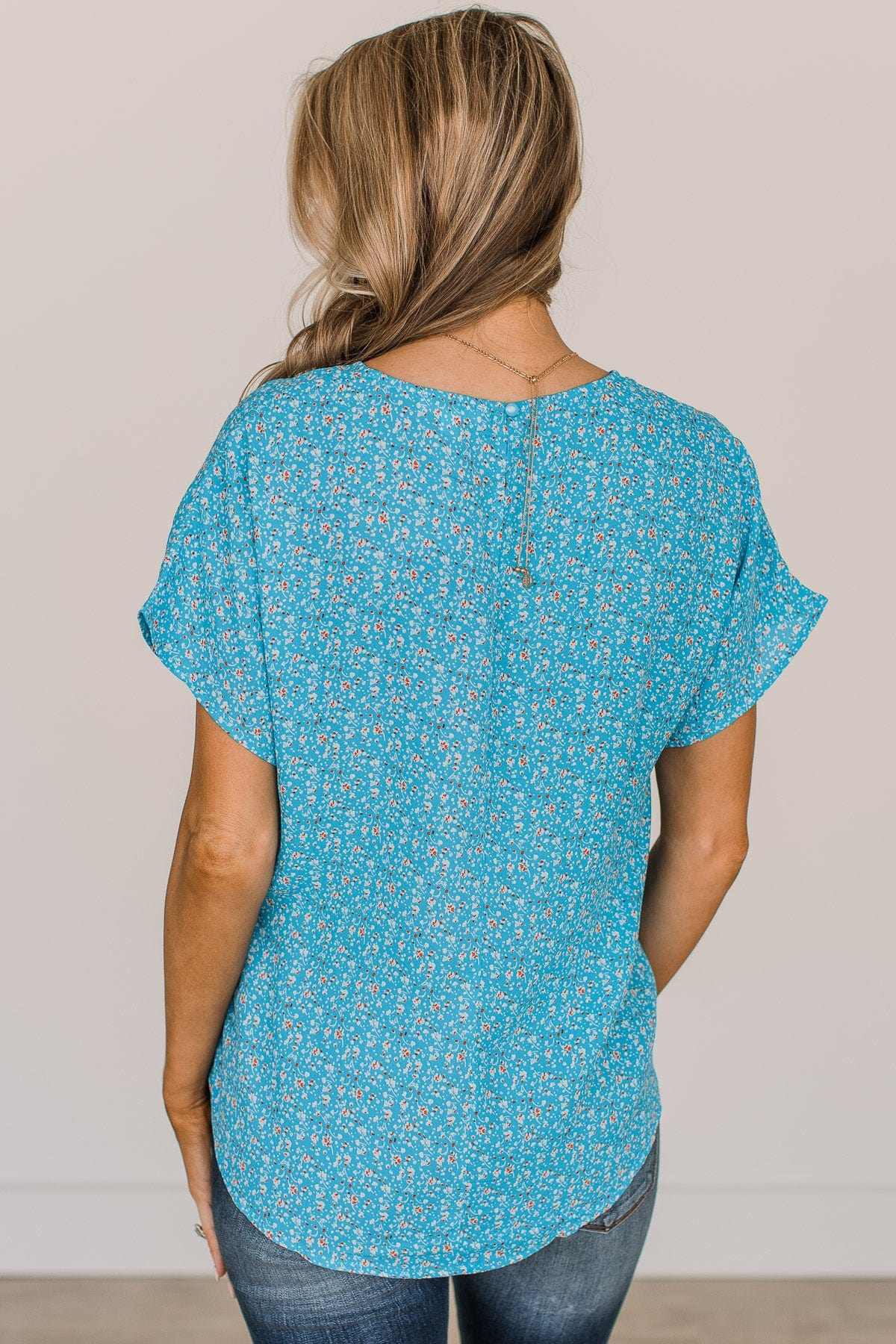 Blissful Days Floral Top- Blue