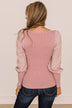 All Too True Puff Sleeve Knit Top- Dusty Pink