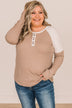 In The Works Button Knit Top- Beige & Ivory