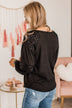 Special Moments Sequin Top- Black
