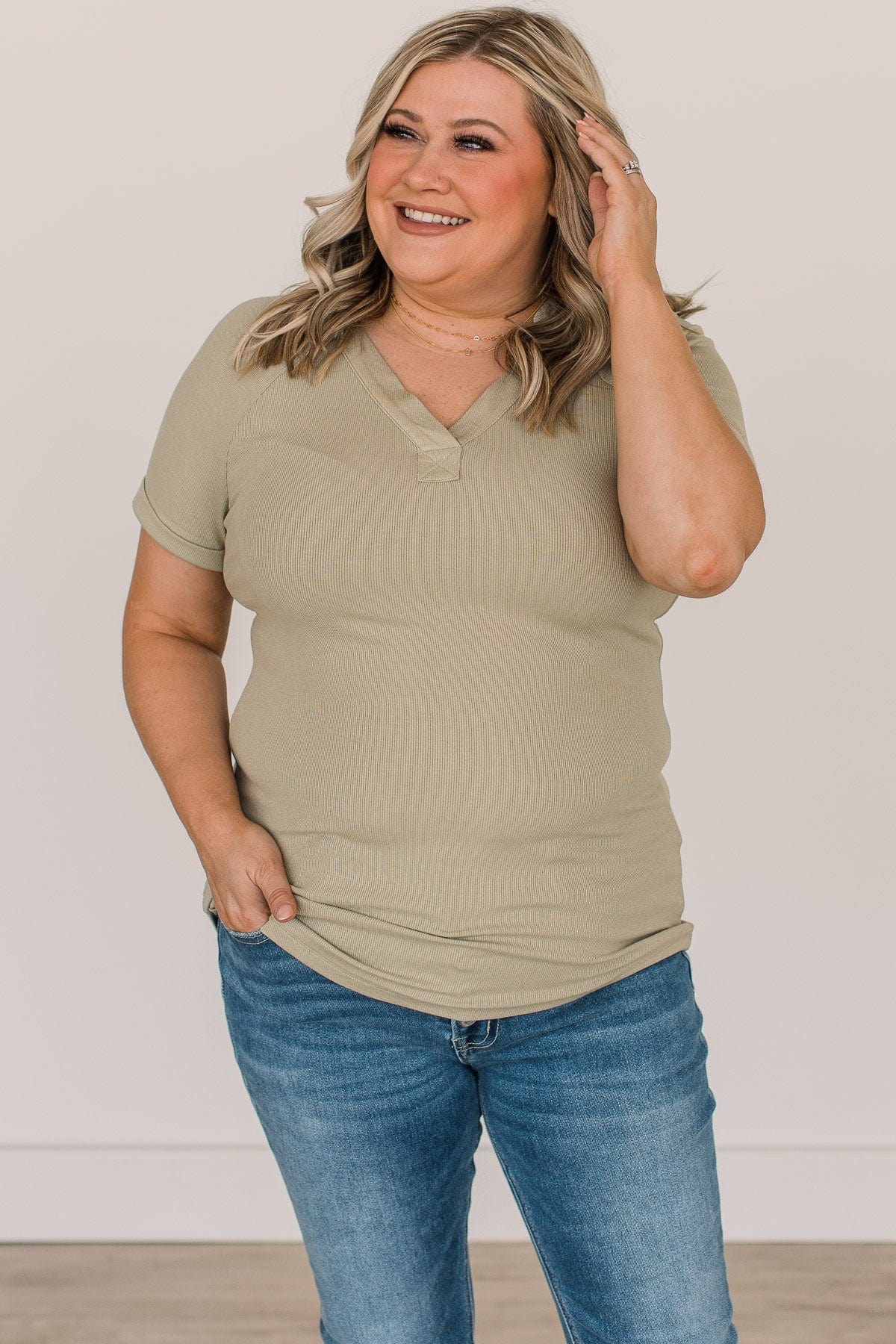 Meant To Be Adored Knit Top- Sage