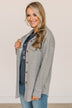 Hooked On Your Love Button Top- Heather Grey