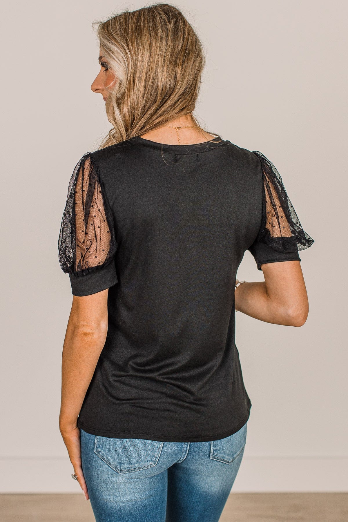 Sweet Success Puff Sleeve Top- Black
