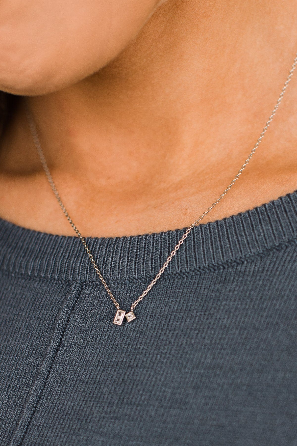 Dazzle Yourself Pendant Necklace- Silver