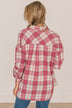 Spring To Mind Plaid Button Top- Pink