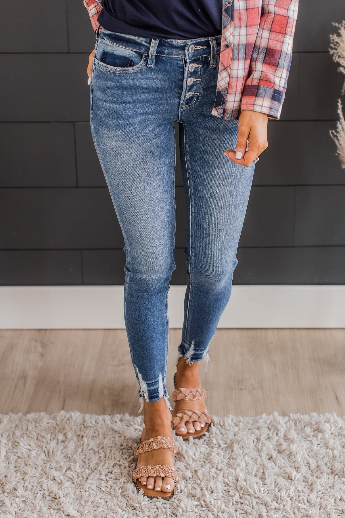 Vervet Mid-Rise Skinny Jeans- Maisie Wash