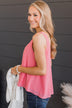 Sweet Simplicity V-Neck Tank Top- Pink