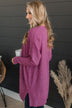 Cozy As Can Be Long Knitted Cardigan- Dark Berry