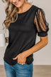 Sweet Success Puff Sleeve Top- Black