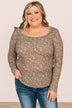 Sweet Beginnings Floral Henley Top- Taupe