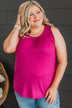 More Than They See Ribbed Knit Tank Top- Fuchsia