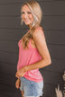 Charming Encounters Button Tank Top- Bubblegum Pink