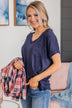 All The Best Short Sleeve Top- Navy