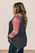Late Nights In Plaid Pocket Top- Red & Charcoal
