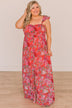 Blissful Thinking Floral Maxi Dress- Coral