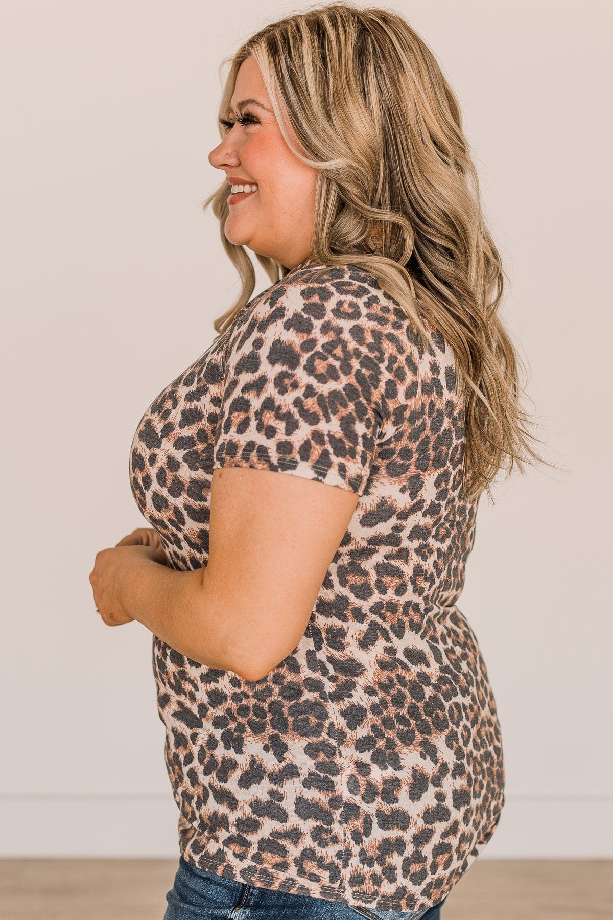 One Day Soon Cutout Top- Leopard