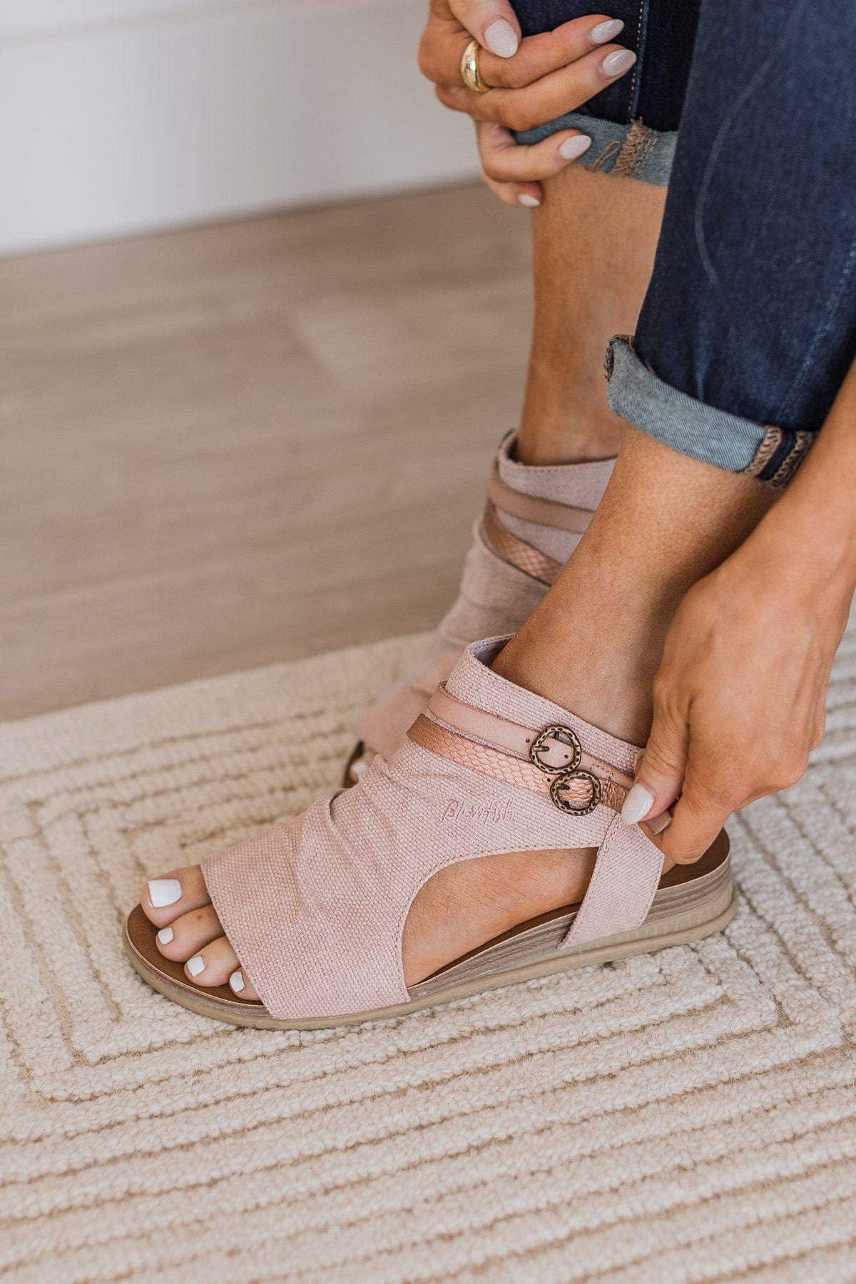 Blowfish Boxie Sandals- Lotus Rancher/Rose Gold