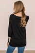 At My Happiest Button Knit Top- Black
