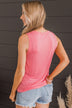 Charming Encounters Button Tank Top- Bubblegum Pink