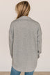 Hooked On Your Love Button Top- Heather Grey