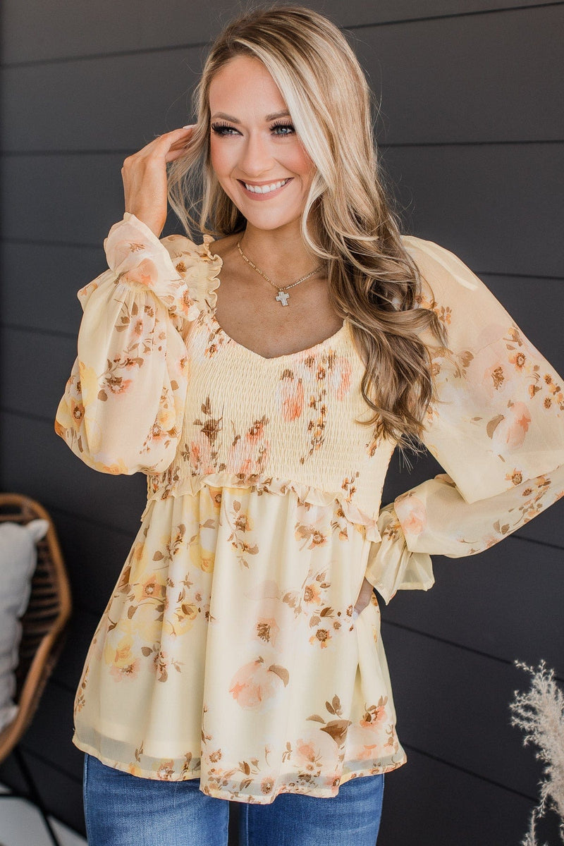 Yellow babydoll top sale