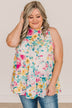 Touched My Heart Tiered Floral Tank Top- Ivory