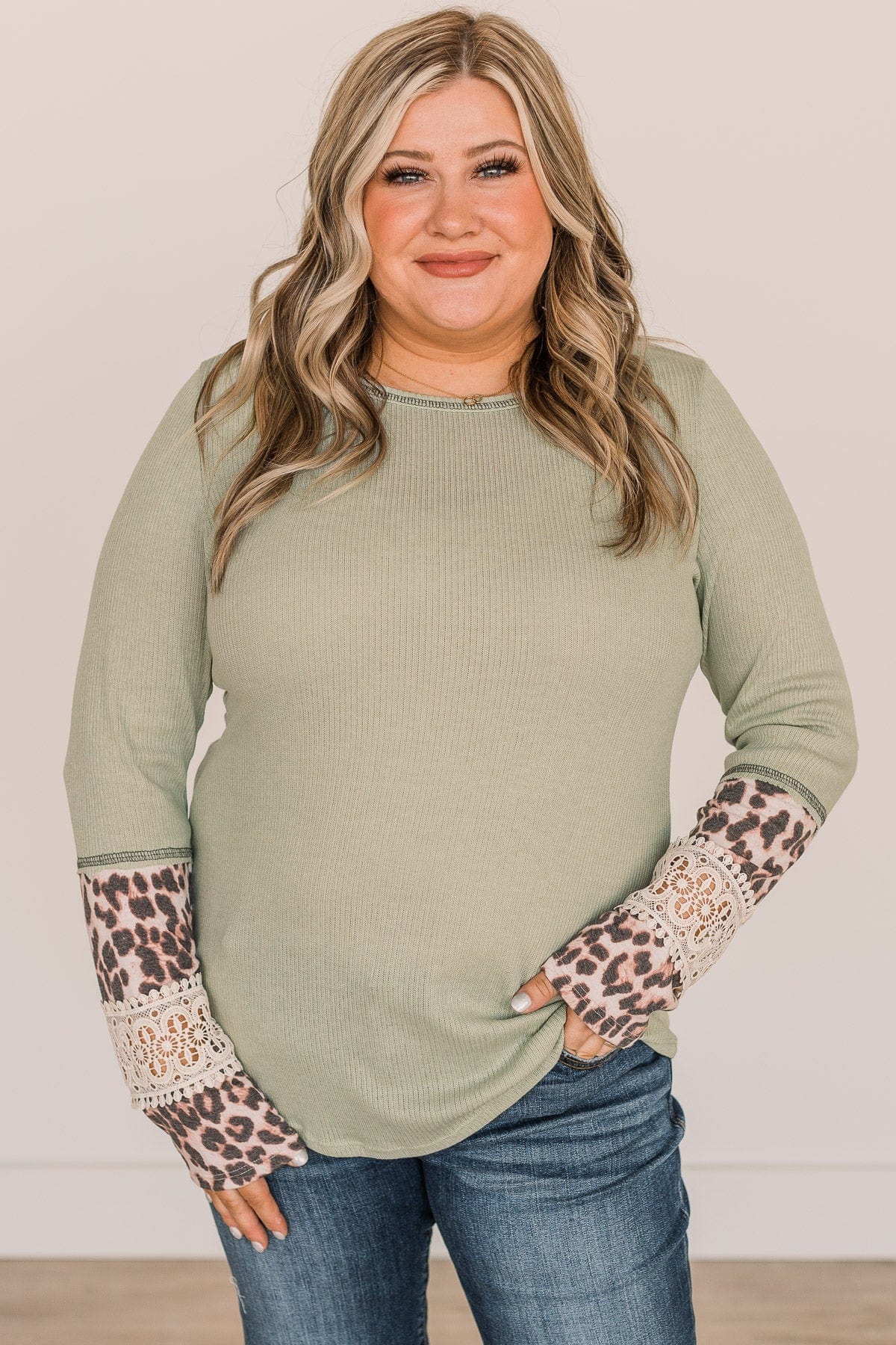 Looking For More Long Sleeve Top- Sage