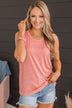 Happiness Achieved Striped Tank Top- Coral