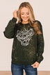 "Holly Jolly" Bleached Pullover- Wintergreen