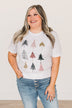 Christmas Tree Graphic Tee- White