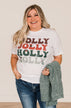 "Holly Jolly" Graphic Tee- White