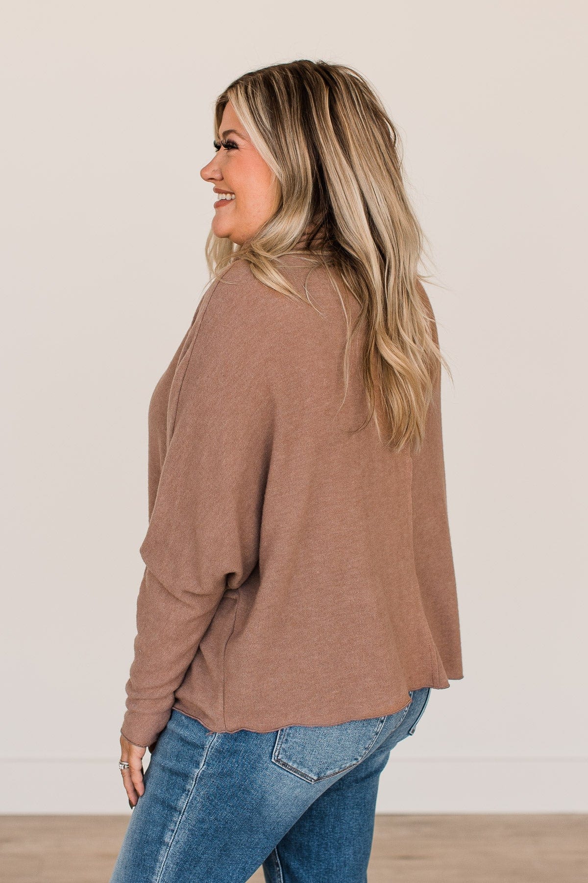 High Hopes Turtle Neck Top- Mocha
