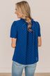Forever After All Swiss Dot Blouse- Royal Blue