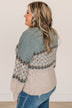 Easy To Believe Knit Sweater- Slate Blue & Cream