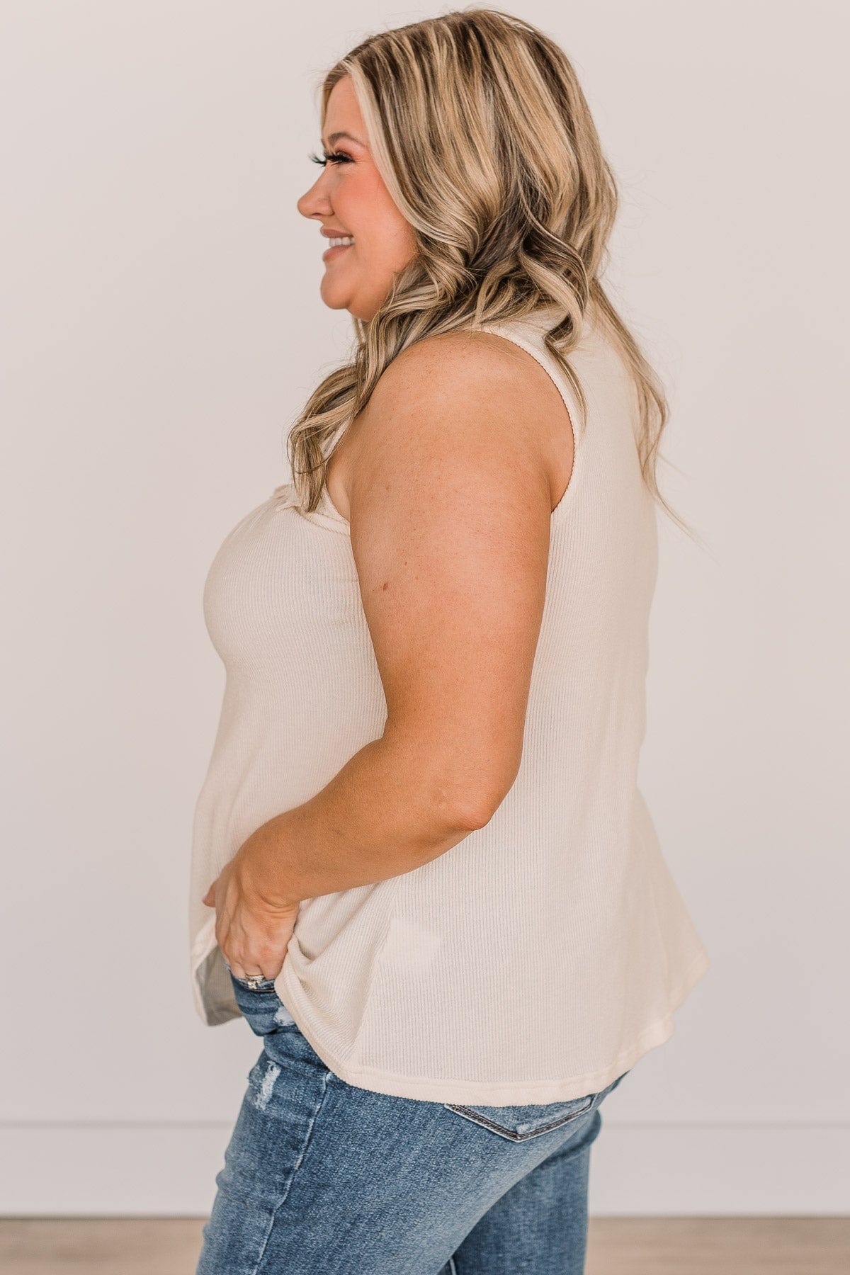 Worth My Time Knit Tank Top- Cream