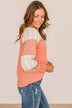Pure Joy Color Block Knit Top- Coral & Ivory