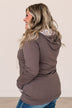 Easy To Love Quarter Zip Hoodie- Dark Brown