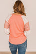 Pure Joy Color Block Knit Top- Coral & Ivory