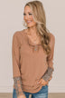 Closer Than Every Button Knit Top- Camel
