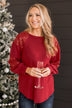 Special Moments Sequin Top- Deep Red