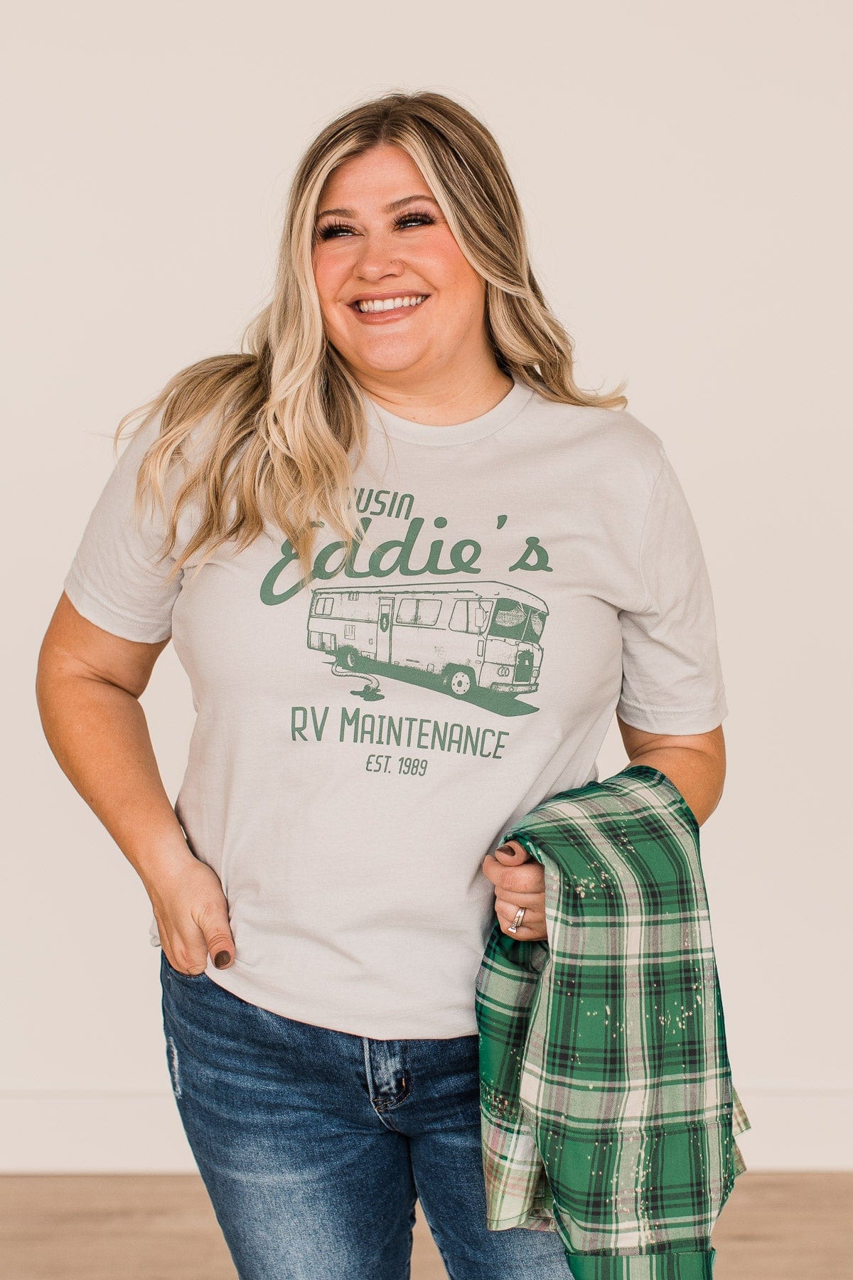 "Cousin Eddie's RV Maintenance" Graphic Tee- Light Grey