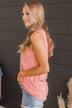 Happiness Achieved Striped Tank Top- Coral