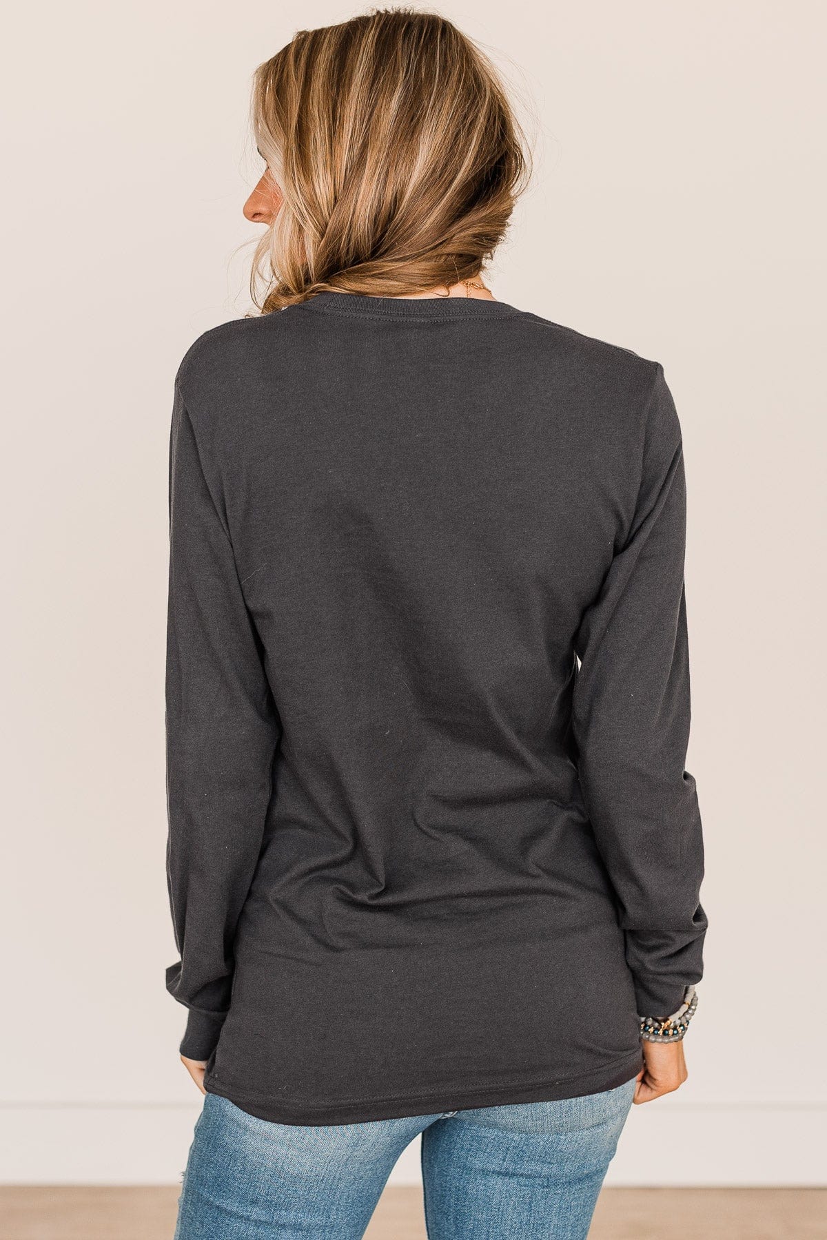 "Not Made For Winter" Long Sleeve Graphic Tee- Dark Charcoal