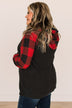 Fireside Feelings Hooded Top- Black & Red