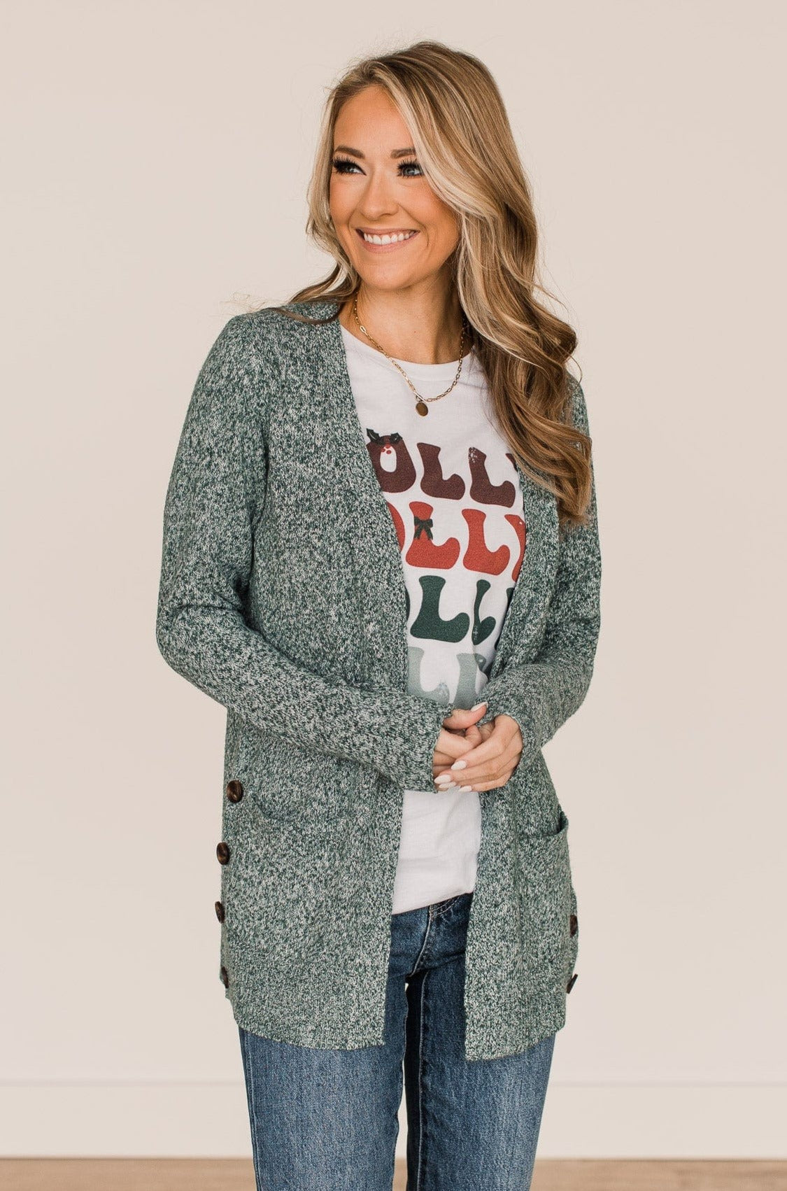 Beautiful Moments Knit Cardigan- Forest Green
